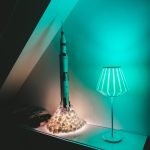 Photo "Retro conical glass table lamp for living room"