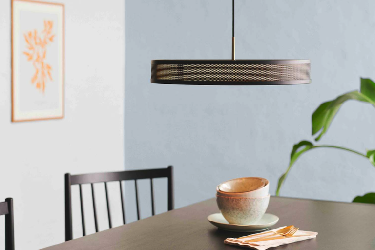 Elegant Lighting Round Perforated Metal Pendant Lamp