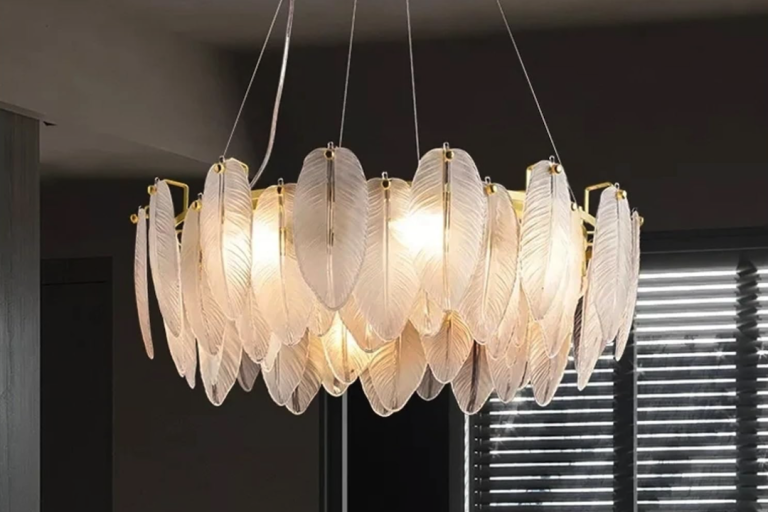Stunning Glass Feather Pendant Lamp A Unique Decorative Addition