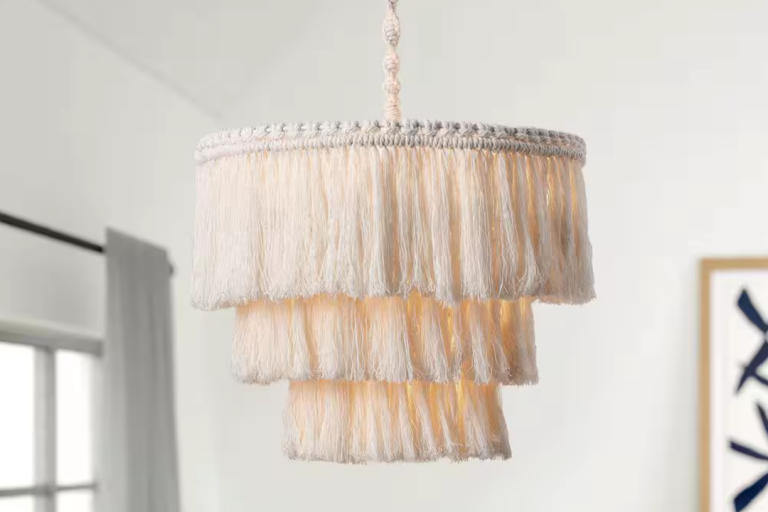 Bohemian Linen Rope Tassel Chandelier A Unique Lighting Statement