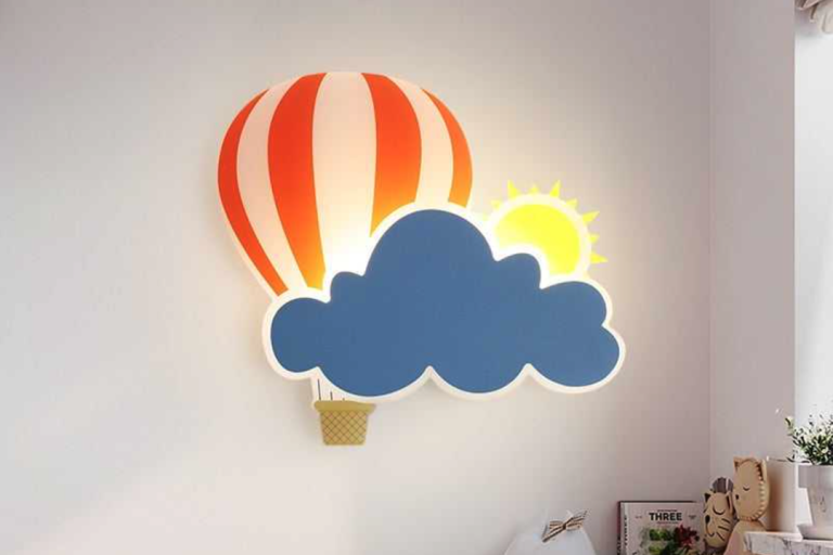 Up, Up, and Away Children's Room Hot Air Balloon Wall Lamp
