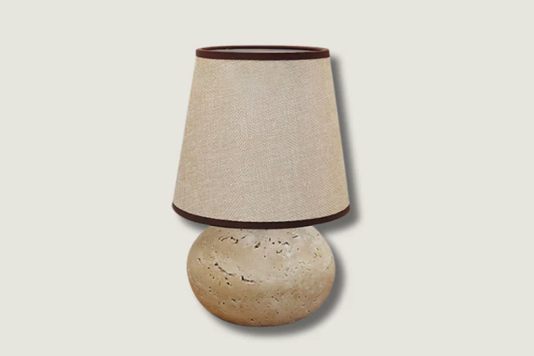 Timeless Elegance: Travertine Stone Base Table Lamp