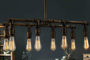 Rustic Charm: Industrial Rivet Detail Pendant Light
