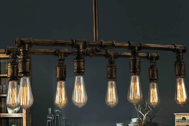 Rustic Charm: Industrial Rivet Detail Pendant Light