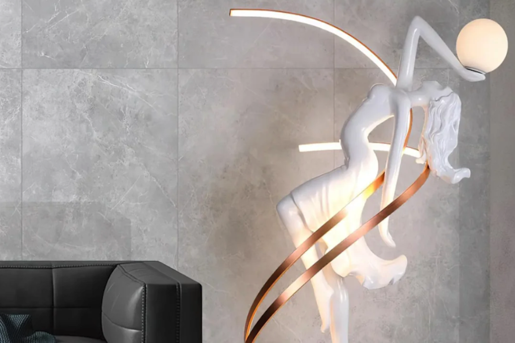 Artistic Home Decor: Sculptural Metal Floor Lamp