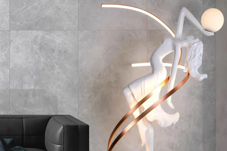 Artistic Home Decor: Sculptural Metal Floor Lamp