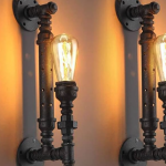 Rustic Micro-Brewery Wall Sconce with Industrial Copper Piping