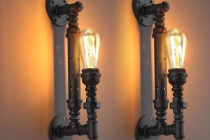 Rustic Micro-Brewery Wall Sconce with Industrial Copper Piping
