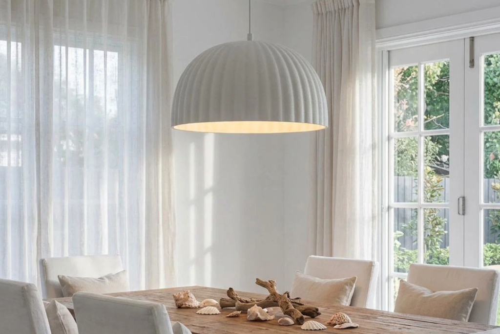 Modern White Ceramic Plug-In Ceiling Lamp
