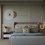 Photo modern remote controlled pendant light bedroom